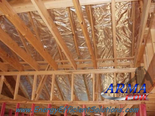 Radiant barrier insulation installation
