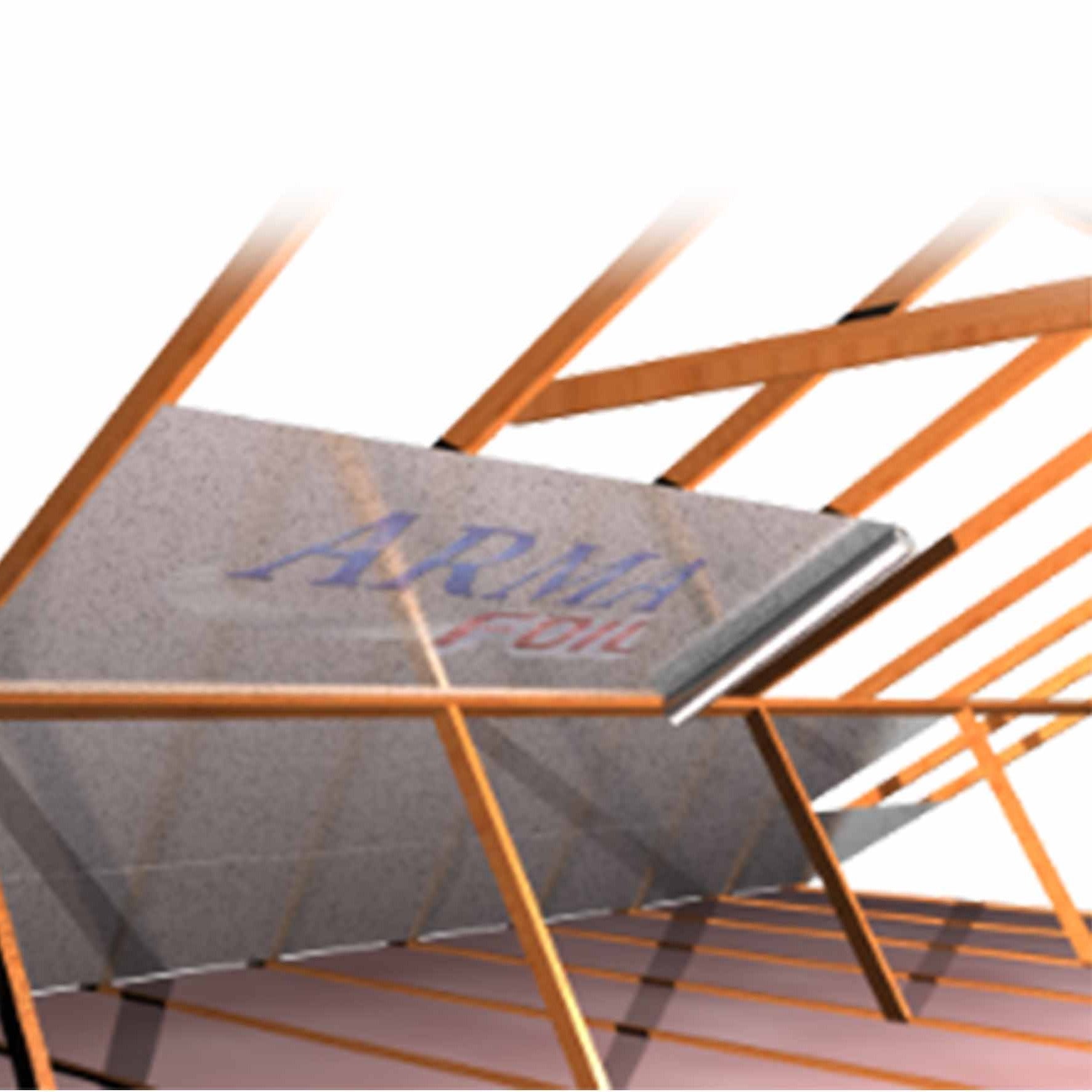 arma foil attic beam radiant barrier install