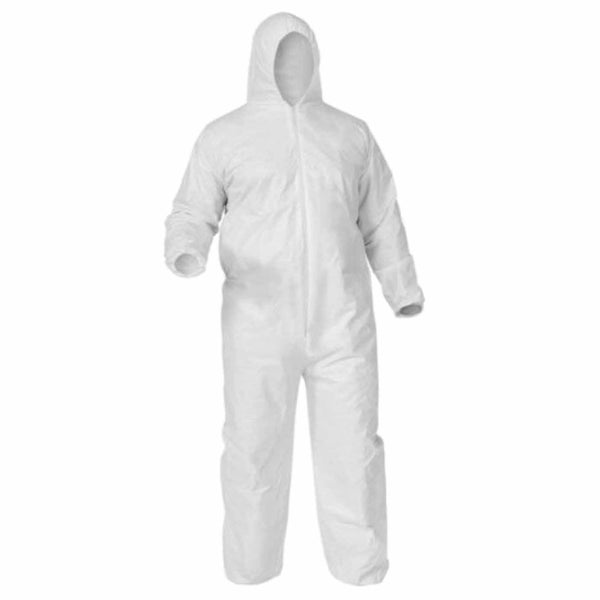 Foam Safety - Coverall suit with hood and booties.